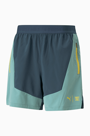 Shorts de course tissés 5 po PUMA x First Mile Homme, Dark Night-Adriatic, extralarge